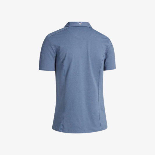 Callaway Ladies Short Sleeve Tonal 1/4 Zip Polo - True Navy Heather