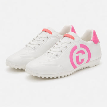 Duca Del Cosma Women's Queenscup Waterproof Spikeless Golf Shoes - White and Pink