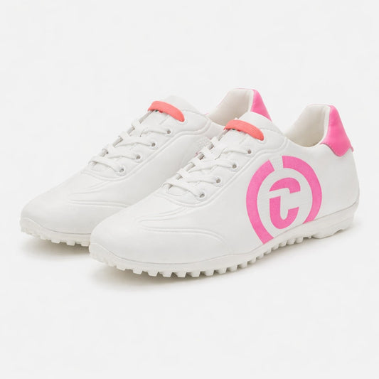 Duca Del Cosma Women's Queenscup Waterproof Spikeless Golf Shoes - White and Pink