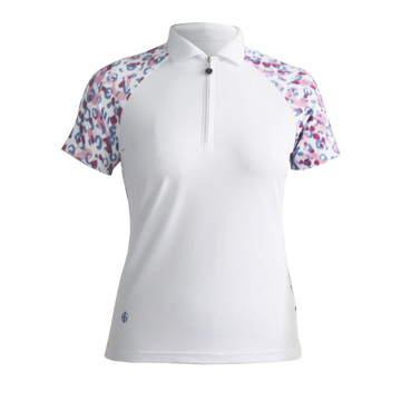 IGLTS2417 - Ladies Leopard Print Back & Sleeves Polo Shirt