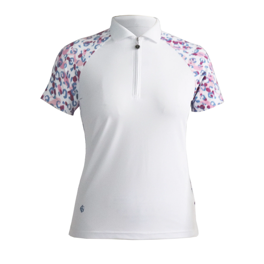 IGLTS2417 - Ladies Leopard Print Back & Sleeves Polo Shirt