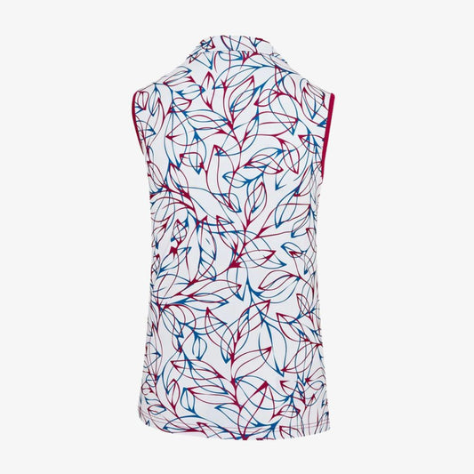 Island Green 'Summer Leaf - Red' Sleeveless Polo Shirt