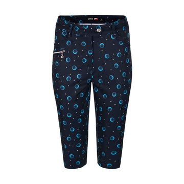 JRB Women's Golf City Shorts - Navy with River Blue Golf Balls and Lime and White Spots
